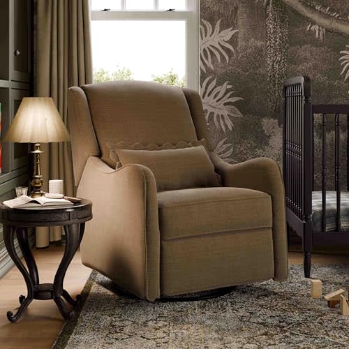 Namesake Devon Recliner and Swivel Glider in Performance Truffle Eco-Basketweave, GREENGUARD Gold and CertiPUR-US® Certified