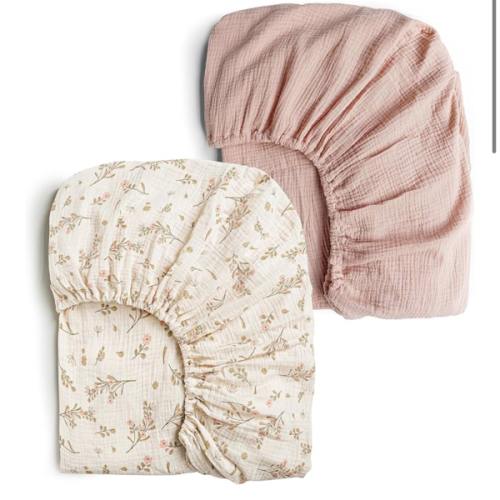 Konssy Soft Breathable Muslin Crib Sheets for Girl Boy