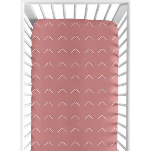 Sweet Jojo Designs Girl Baby Fitted Crib Sheet Diamond Tuft Mauve Pink Ivory Off White