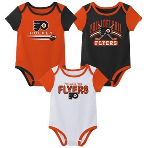 Nhl Philadelphia Flyers Boys' 3pk Bodysuit - 0-3m