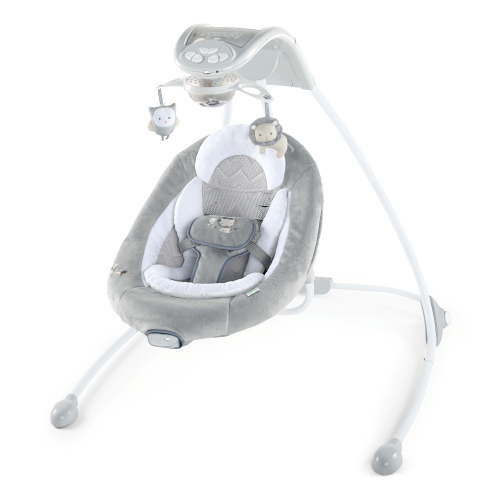 Ingenuity InLighten Baby Swing - Electric, Unisex, Cool Mesh, Swivel Seat & Light Up Mobile - Braden