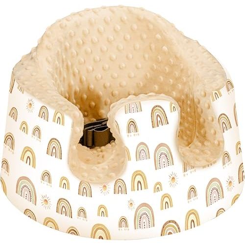 Tiamon Bumbo Compatible Soft Baby Floor Seat Cover - Slipcover for Boy Girl Baby Shower Birthday Party Gift Supplies, Boho Rainbow