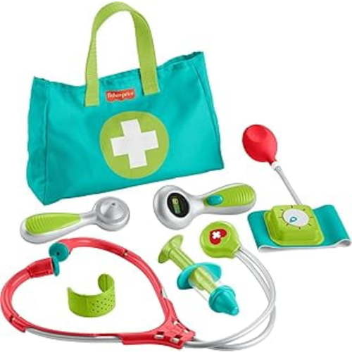 Fisher-Price Preschool Pretend Play Medical Kit 7-Piece Doctor Bag Dress Up Toys for Kids Ages 3+ Years