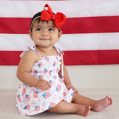Smocked Twirl Bodysuit | Fireworks & Freedom