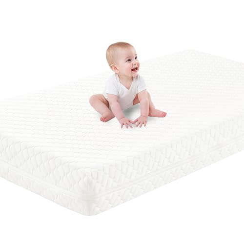 SCHNAUZER HOME Crib Mattress, Dual-Sided Breathable Baby and Toddler Memory Foam Mattress with Removable and Washable Cover, 100% Knitted Fabric, Fits Standard Cribs & Toddler Beds, 52" x 28" x 5"