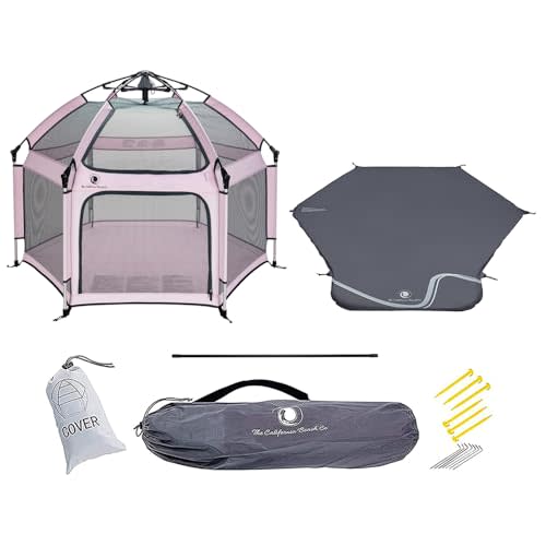 POP 'N GO Premium Outdoor Baby Playpen with Self-Inflating Playmat (Soft Pink)