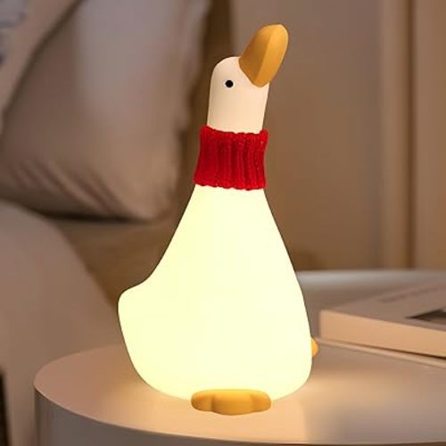 LED Duck Night Light for Baby Nursery Toddler, Fun Dream Duck Light Silicone Squishy Duck Lamp, Rechargeable Bedside Touch Lamp Christmas Gifts Room/House Décor for Kids