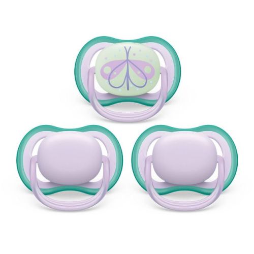 Philips Avent Ultra Air Day Time Pacifier 0-6m - Fresh Lilac/Butterfly - 3pk