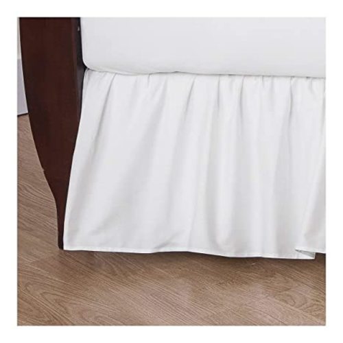 American Baby Company 100% Natural Cotton Percale Ruffled Crib Skirt, White, 52"L x 28"W + 13.5"