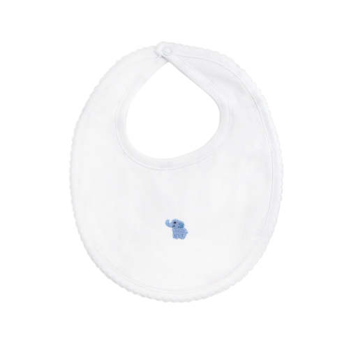 Pima Cotton Safari Animals Bib | White, Baby Unisex