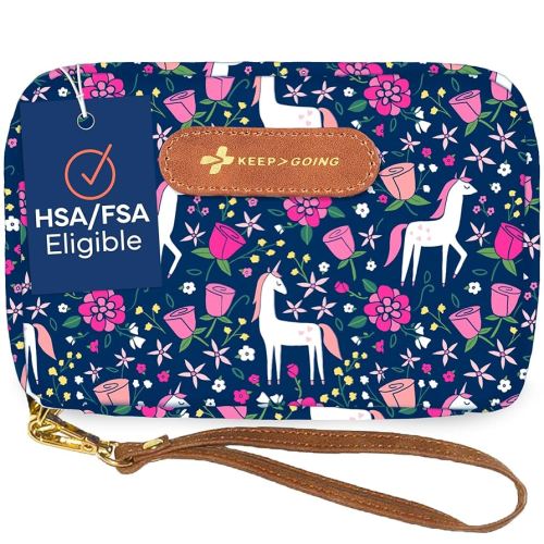 KeepGoing Travel First Aid Kit for Kids – 130 Pc. for Car, Home, Purse, Diaper Bag & Backpack with Latex-Free Bandages - Mini First Aid Kit Travel Size TSA-Approved