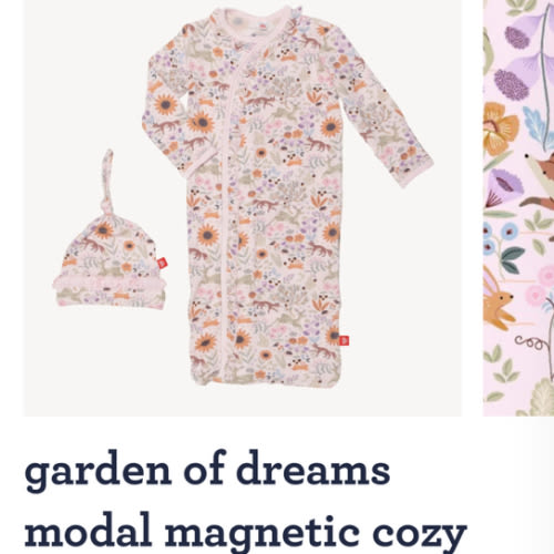 garden of dreams modal magnetic cozy sleeper gown + hat set – Magnetic Me