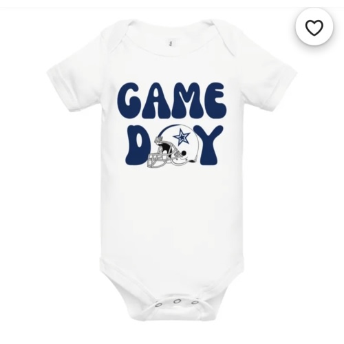 Dallas Cowboys Baby short sleeve one piece | cowboys onesie | Football onesie for baby | Cute Football bodysuit | Game Day football helmet
