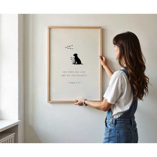 PRINTED Black Lab Print, Dog Bible Verse Wall Art, Labrador Hunting Nursery, Duck Hunting, Christian Gifts, Inspirational, Baby Shower