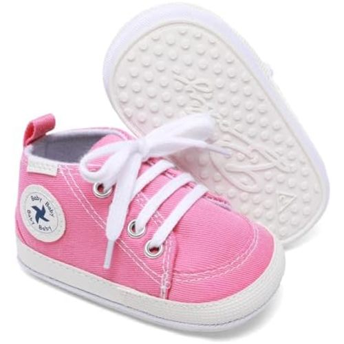 Baby Girls Boys Shoes Soft Anti-Slip Sole Newborn First Walkers High Top Canvas Denim Unisex Infant Sneaker