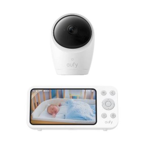 eufy Baby Monitor with 2K Camera - White: Night Vision, Temperature Reading, 2-Way Talk, Smartphone App Control