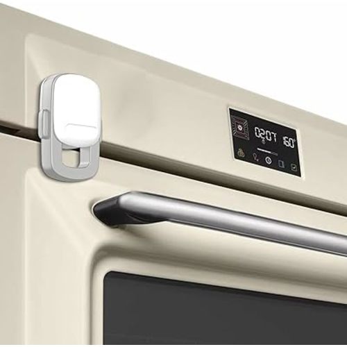 Baby Proofing Kit, Oven Door Lock Child proof Safety Product for Kitchen, Double Button, Heat-Resistant, Easy to Install (1 Pack,Grey)