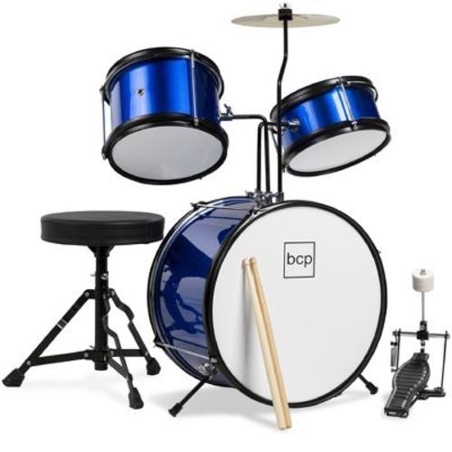 Best Choice Products Kids Beginner 3-Piece Drum, Musical Instrument Set w/ Sticks, Cushioned Stool, Drum Pedal