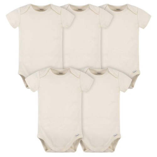 5-Pack Baby Natural Premium Short Sleeve Onesies® Bodysuits