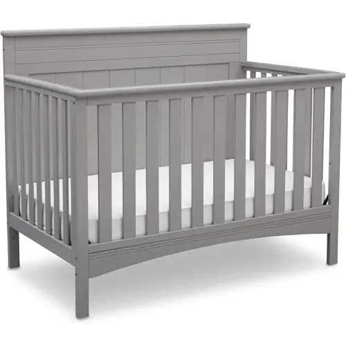 Delta Children Fancy 4-in-1 Convertible Baby Crib - Greenguard Gold Certified, Grey