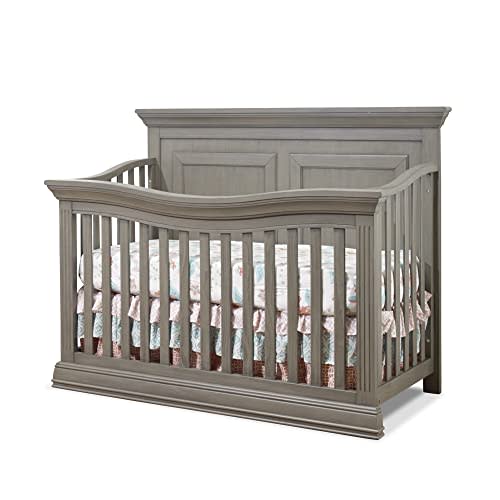 Sorelle Furniture Paxton Crib, Classic 4-In-1 Convertible Crib, Made of Wood, Non-Toxic Finish, Wooden Baby Bed, Toddler Bed, Childs Daybed and Full-Size Bed, Nursery Furniture - Heritage Grey
