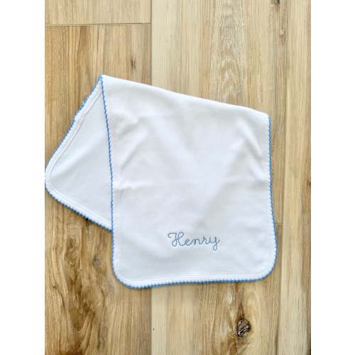 Blue Trim Burp Cloth