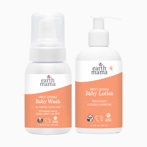 Earth Mama Baby Bath Bundle - Sweet Orange