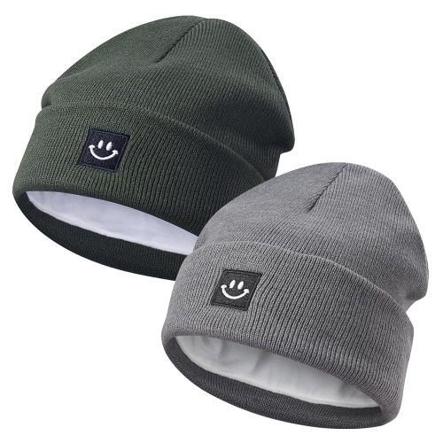 MaxNova 2 Pack Baby Beanie Fleece Lined Knit Toddler Hat for Girls Boys 0-8 Years