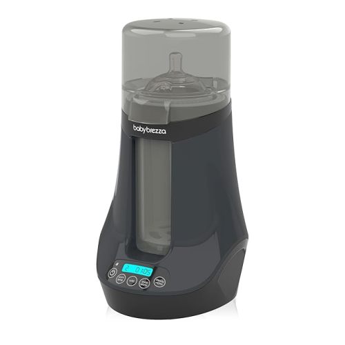 Baby Brezza Smart Baby Bottle Warmer, Breastmilk Warmer + Defroster + Baby Food Warmer - Universal Fit for All Baby Bottle Sizes and Types, Breastmilk Bags + Food Jars - Bluetooth Control, Charcoal