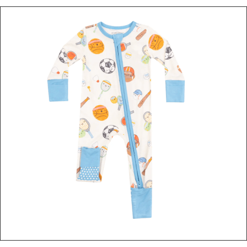 2 Way Zipper Romper - Sports Ball Friends