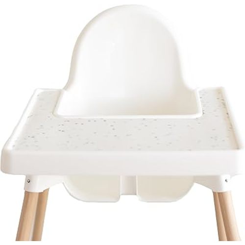 Yeah Baby Goods Placemats Compatible with IKEA Antilop High Chair (Beach Glass Terrazzo) - Slip-Resistant & Food-Grade Silicone High Chair Mat - Easy Clean High Chair Accessory
