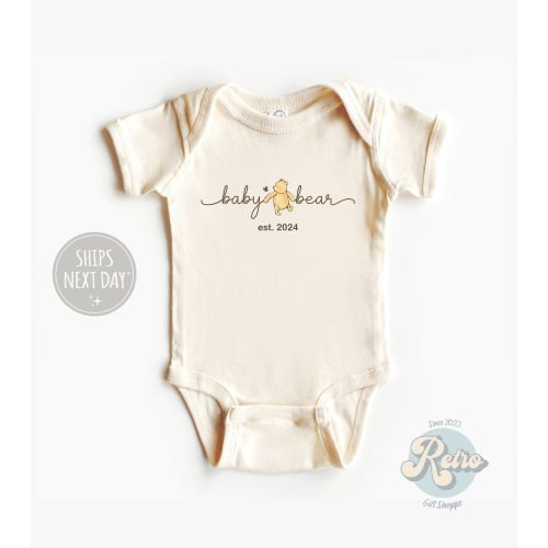 Baby Bear Bodysuit - Cute Announcement Baby Onesie® - Personalized New Baby Onesie® - Custom Pregnancy Reveal
