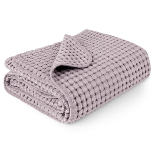 Konssy Waffle Baby Blanket - Soft & Cozy Nursery Swaddle Blanket, Lightweight Toddler Throw for Boys & Girls, Ideal for Wrapping(Purple)