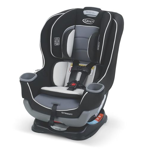 Graco Extend2Fit Convertible Baby Car Seat, Rear and Forward Facing, Adjustable Extension Panel for Extra Legroom, Gotham - 2-in-1