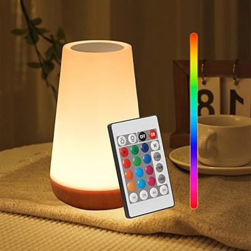 Small Night Light, LED Bedside Touch Desk Light, Portable Desk Edge Light with 13 RGB Colors, Night Light for Bedroom/Nursery/Bathroom/Hallway/Outdoor/Living Room