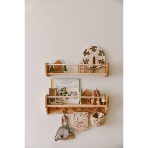 Montessori Baby & Kids Room Shelf with Hooks, Nursery Shelves, Kids Room Decor, Baby Room Decoration, Nursery Decor, Montessori Toddler