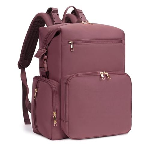 CEI-CEI Neoprene Diaper Bag Backpack with Changing Pad, Large Newborn Baby Maternity Bags Travel Tote with Insulated Pockets (Pink)