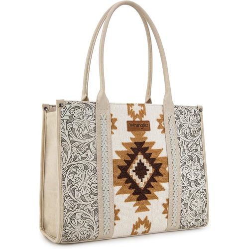 Montana West × Wrangler Aztec Tote Bag for Women Western Shoulder Purse Top Handle Handbag