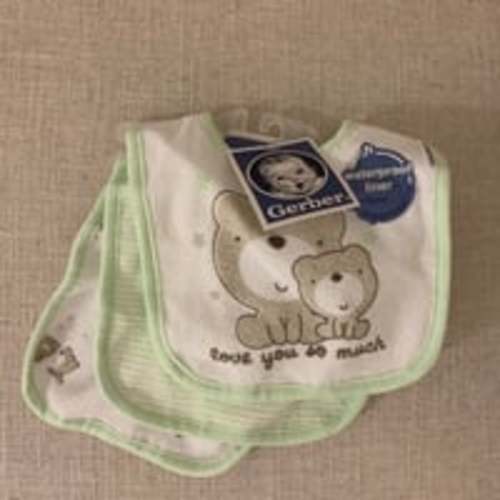Gerber 3 pack baby bibs - Green Bears