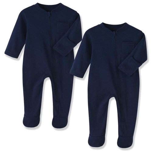 Eleven's Kingdom Baby Kids Sleep and Play,Baby Cotton Pajamas with Mitten Cuffs, 2 Way Zipper Footed Sleeper 0-12 Month