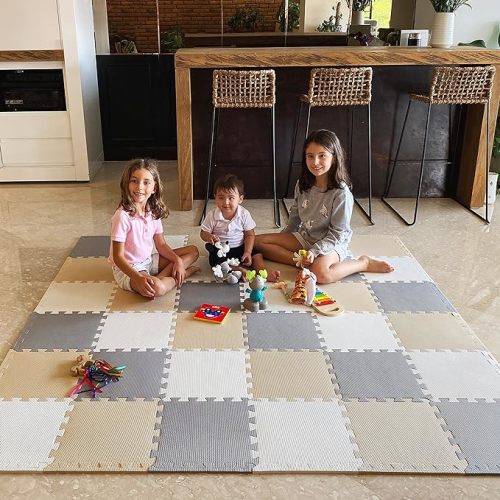 MioTetto 36-Tile Soft Non-Toxic Baby Play Mat, EVA Foam Jigsaw Puzzle Play Mat, Interlocking Squares for Babies, Toddlers & Kids Gym, Nursery, Playroom, 36 Sq Ft