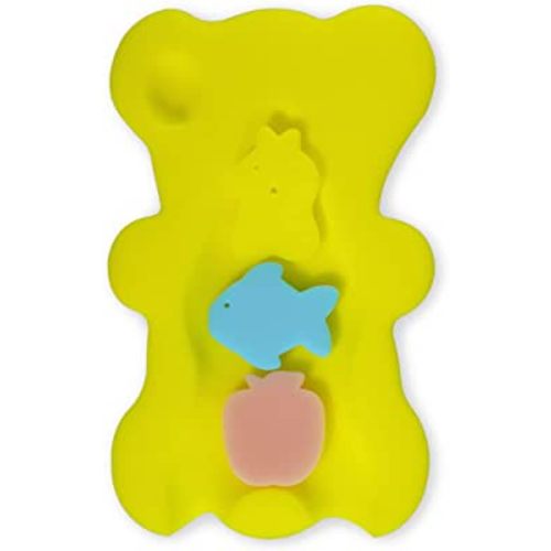 Soft Infant Bath Sponge Skid Proof Baby Bath Mat Newborn Odor Free (Yellow)