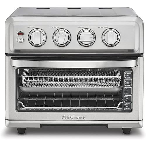 Cuisinart Air Fryer + Convection Toaster Oven, 8-1 Oven with Bake, Grill, Broil & Warm Options, Stainless Steel, TOA-70