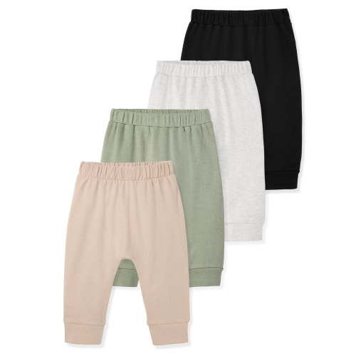 Garanimals Baby Boy Cotton Pull-On Joggers, Solids & Prints, 4-Pack, 0–24M