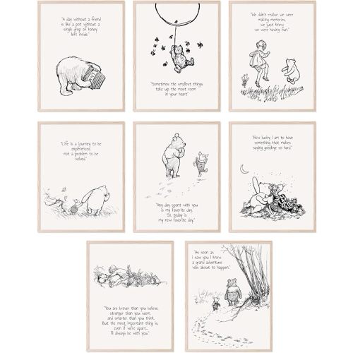 BigWig Prints Wall Art Posters (8 Pack) - Winnie the Pooh