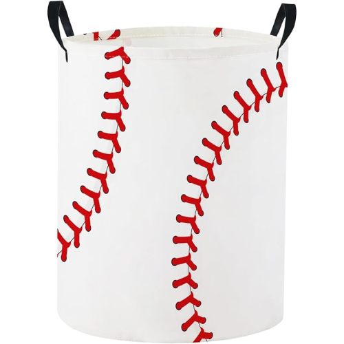 Baby Laundry Basket Baby Nursery Hamper Kids Laundry Basket Toy Storage Bin for Boys Room Decor Gift Baskets for Bedroom Bathroom(Baseball)
