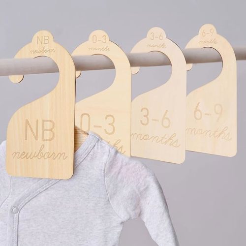 Wooden Baby Closet Dividers - Baby Closet Dividers, Wooden Baby Closet Dividers, Clothes Size Markers for Babies, Organize Babies Closet,Newborn to 24 Months for Home Nursery Clothes