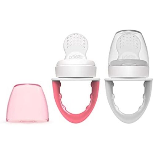Dr. Brown's Fresh First Silicone Feeder, Pink & Grey, 2 Count