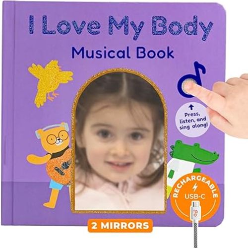 Cali's Books I Love My Body by Mother Moon | Feelings & Emotions Book for Toddlers 1-3 - Musical Books for Kids, Interactive Toddler Sound Book, Talking Learning Music Toys