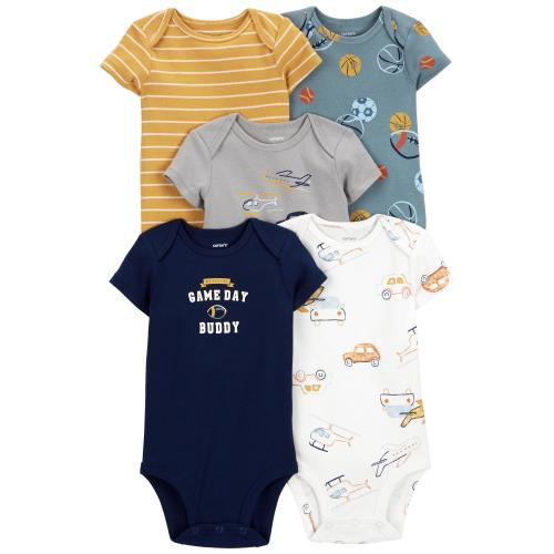 Baby 5-Pack Short-Sleeve Bodysuits - 3M - Style,Multi